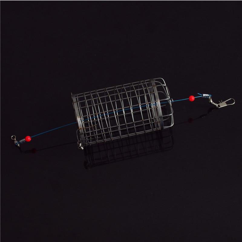 10PC Fishing Feeder Stainless Steel Bait Thrower Basket Feeder Holder Fishing Lure Cage Fishing Accessories Fishing Tackle