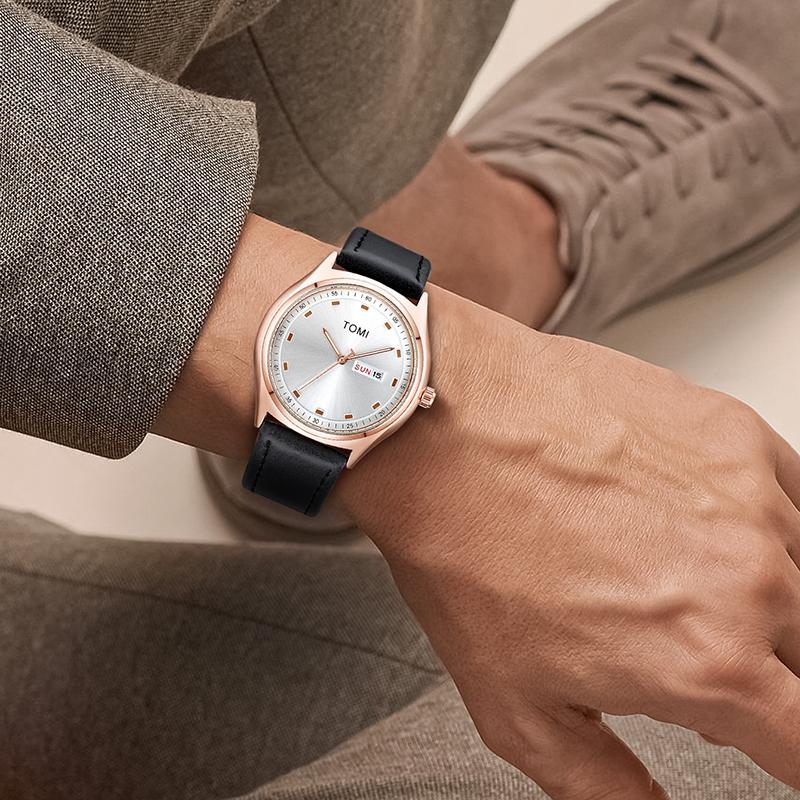 Minimalist Men's Watch Business Casual Men's And Women's Quartz Watch Fashionable And Versatile Calendar Quartz Watch
