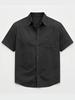 Men's Beige Cotton Linen Short Sleeve Button Up Shirt with Chest Pocket - Relaxed Summer Vacation Top