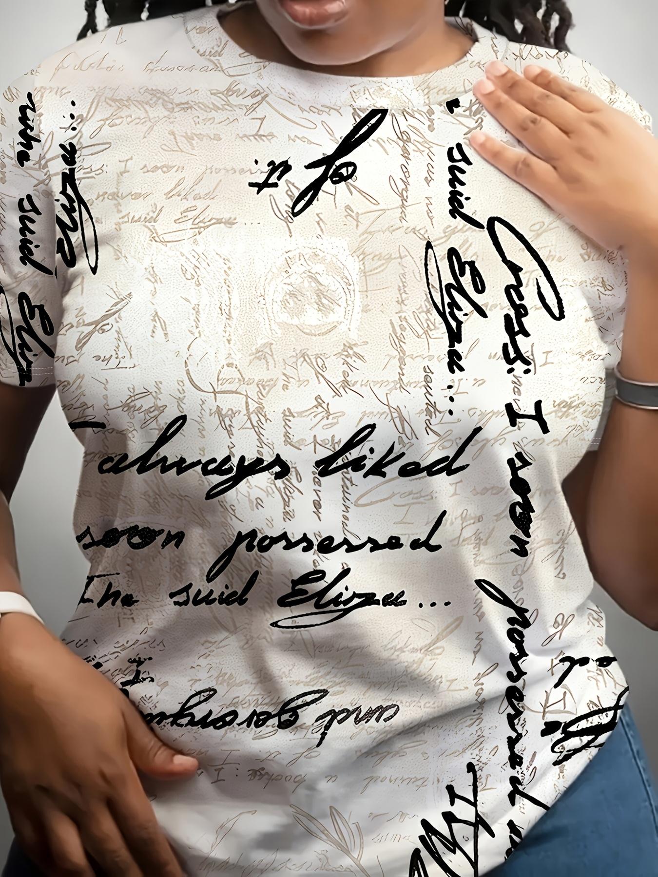 

Elegant Letter-printed Loose-fitting Women s Round-neck Top Comfortable and Versatile Short-sleeve T-shirt. Suitable for All Seasons. Round Neck. Slig 3XL дубильна кора