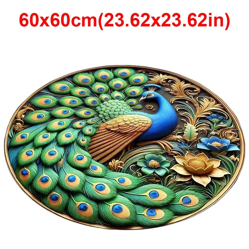 Non-slip Peacock Carpet Soft Door Gasket Durable Blanket  for Living Room Tea Table Bedside
