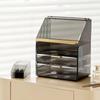Flip Lid Cosmetics Storage Box Clear Dustproof Desktop Skin Care Products Lipstick Jewelry Makeup Brush Debris Organizer Rack