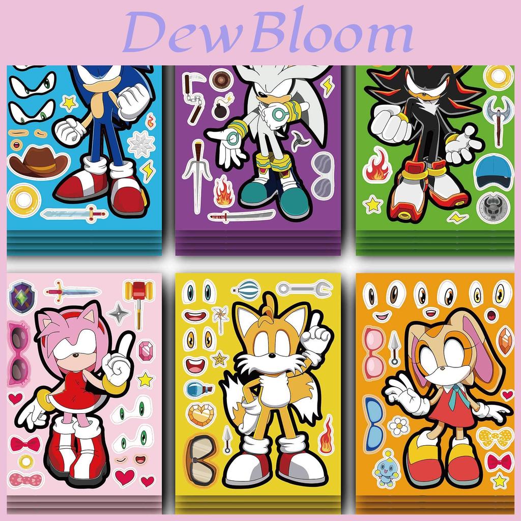 Adorable Sonic The Hedgehog Kids Anime Puzzle Interactive Sticker Diy Craft Set