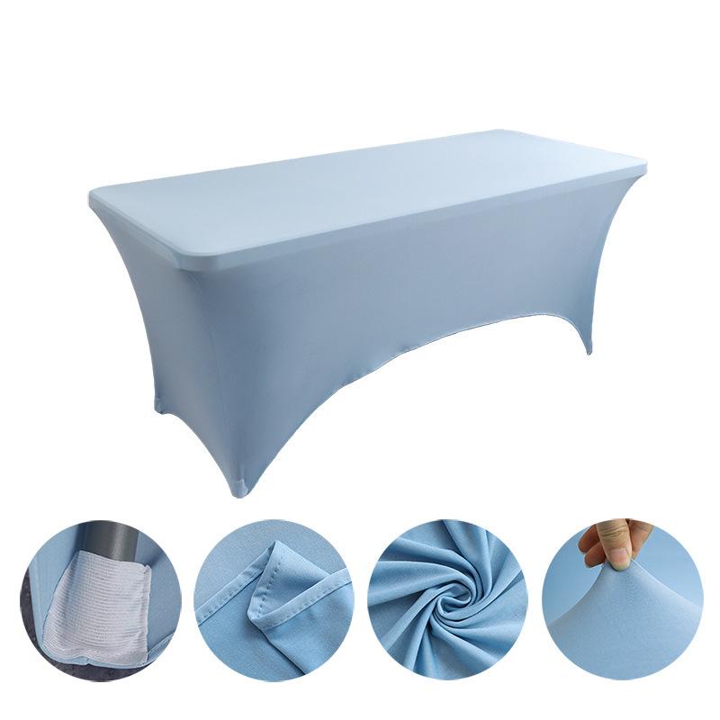 High-End Hotel Restaurant Wedding Exhibition Bar Cover Solid Color Thickened Square Tablecloth Elastic Table Cover