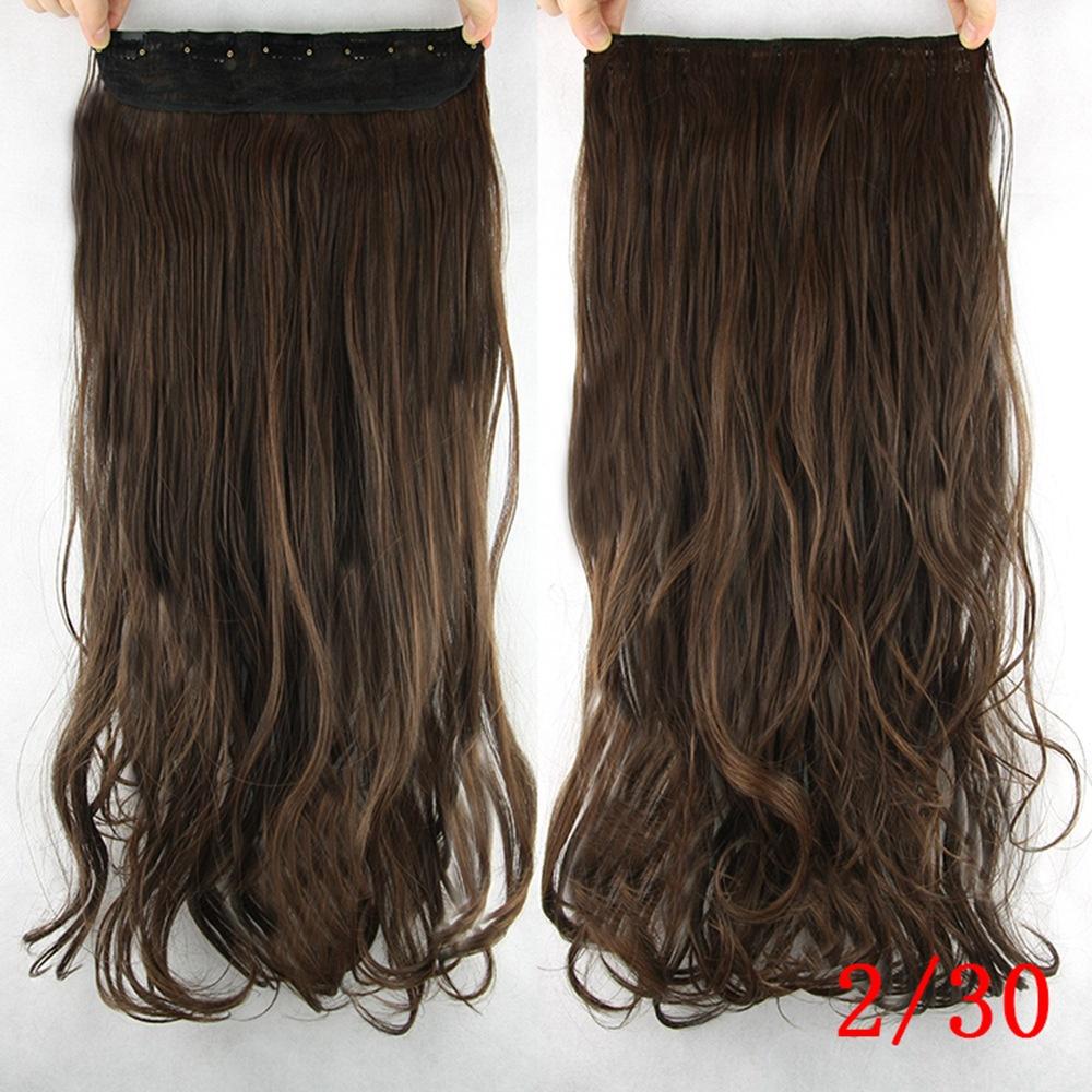 60 Cm Long Synthetic Hair Clip In Hair Extension Heat Resistant Hairpiece Natural Wavy Hair Piece