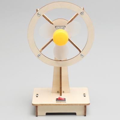 Yousheng 1 Set Electric Fan Assembly Toy Educational DIY Small Wooden Desktop Fan Model Puzzle Material Kit Toddlers Boys Girls Christmas Gift