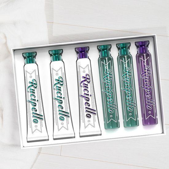 Rucipello Zahnpasta & Mundspülung 6-teiliges Geschenkset (2 Mystic Forest Zahnpasten + 2 Mundspülungen, 1 Tropical Zahnpasta + 1 Mundspülung)
