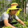 Breathable Solar Fan Hat Elastic UV Protection Wide Brim Fan Hat with Shawl Adjustable Cooling Sunshade Hat Construction Workers
