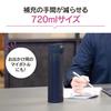 ZOJIRUSHI Wasserflasche Nahtlos Großes Fassungsvermögen 720 ml One Touch Edelstahlbecher Marineblau Deckel und Dichtung integriert Leicht zu reinigen Nur 3 Teile zum Waschen S