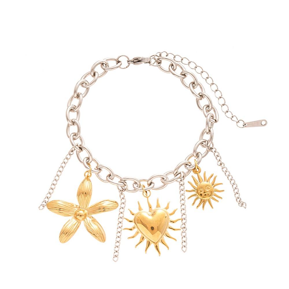 Beach Sea Series Starfish Steel Bracelet Ocean Animal/Flower Starfish Hand Chain  Girls Couple