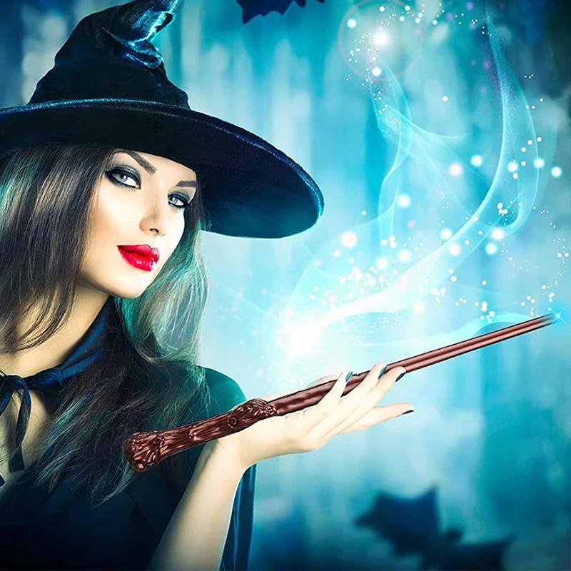 1/2pcs Magic Wand Sound Illuminating Toys Children's Magic Toy Brown Wizard / Witch Wand For Kids Gifts Party Costume TMZ