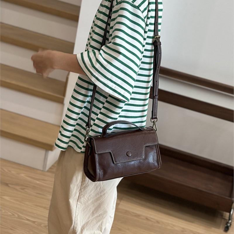 Johnature Ретро натуральная кожа маленькая сумка для женщин универсальные коровья кожа — фото 6