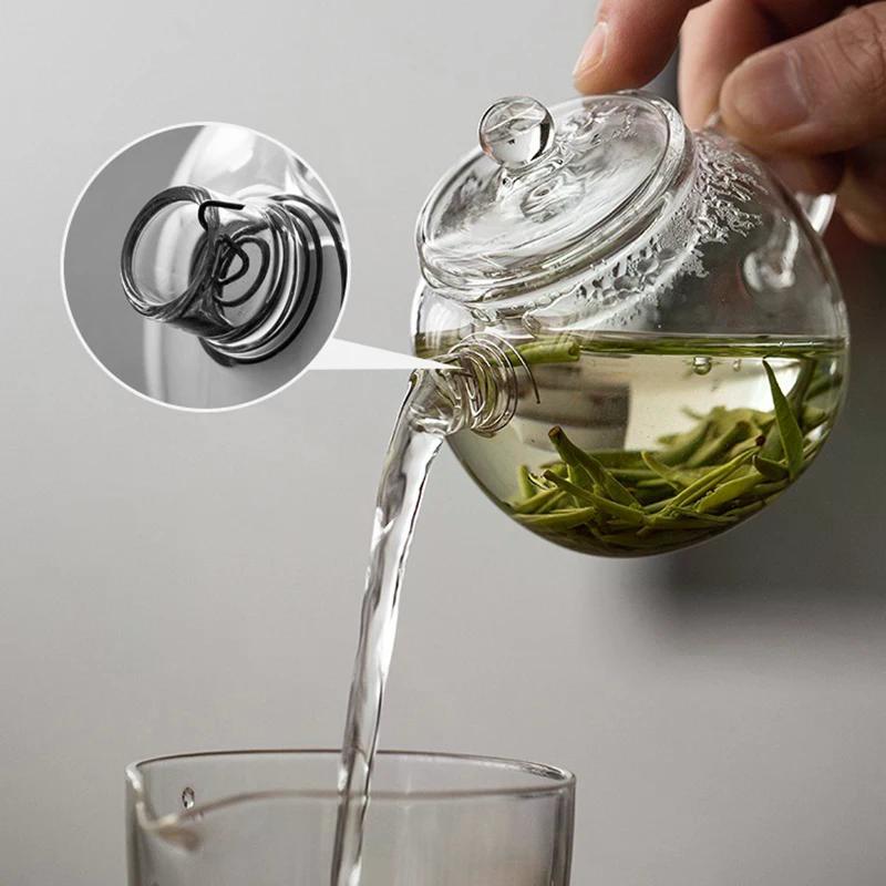 150/250ml Mini Klare Glas Teekanne Hohes Borosilikatglas Für Heiße Getränke Teekanne Für Einzelpersonengebrauch Kung Fu Tee Für Zuhause Büro Café