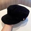 Short Brim Suede Berets Warm Painter Hat Vintage Artist Hat  Women