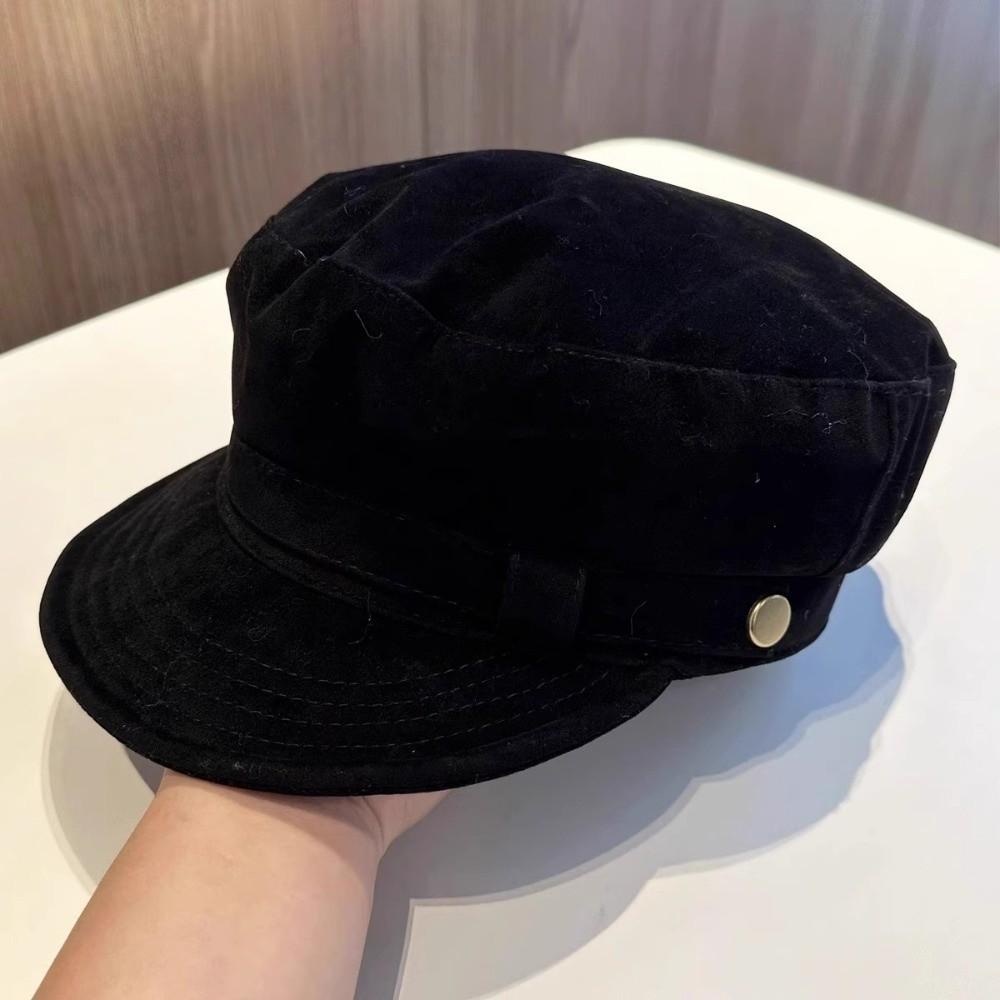 Short Brim Suede Berets Warm Painter Hat Vintage Artist Hat  Women