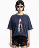 REBRENNER Dtf Lipstick Pigment Short Sleeve T-Shirt Blue