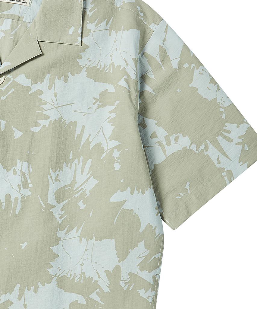 BEYOND CLOSET [Collection Line] Lux Fabric Multi Pattern Short Sleeve Shirt Multi