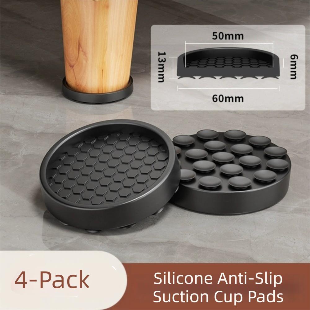 Picioare de Masă Negru Maro Silențioase Diametru 5 Cm Rotunde Suporturi pentru Canapea Mobilier și Canapea