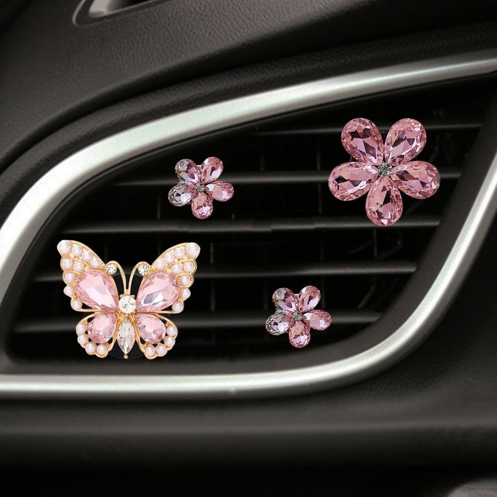 Stylish Perfume Car Clip Set For Aromatherapy And Decoration Pink White Blue
