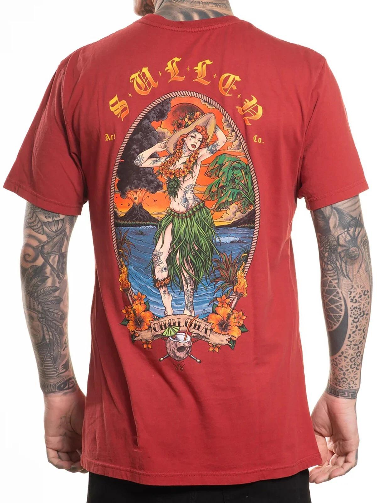 

Sullen Men s Irruption Short Sleeve Premium T-shirt Tattoo Style Hula Girl Tee S