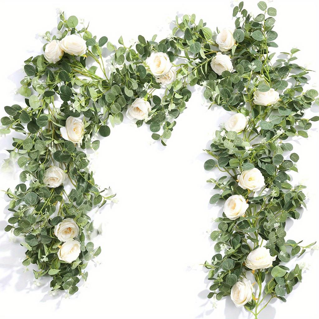 Simulated Money Leaf Rattan Rose Rattan Wedding Home Green Artificial Simulation Plant Wreath Simulation Rattan
