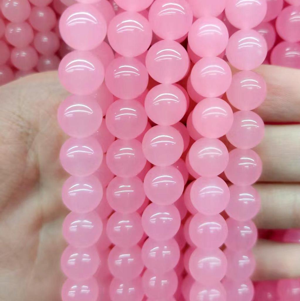 Light Pink Chalcedony Round Beads for DIY Jewelry Components