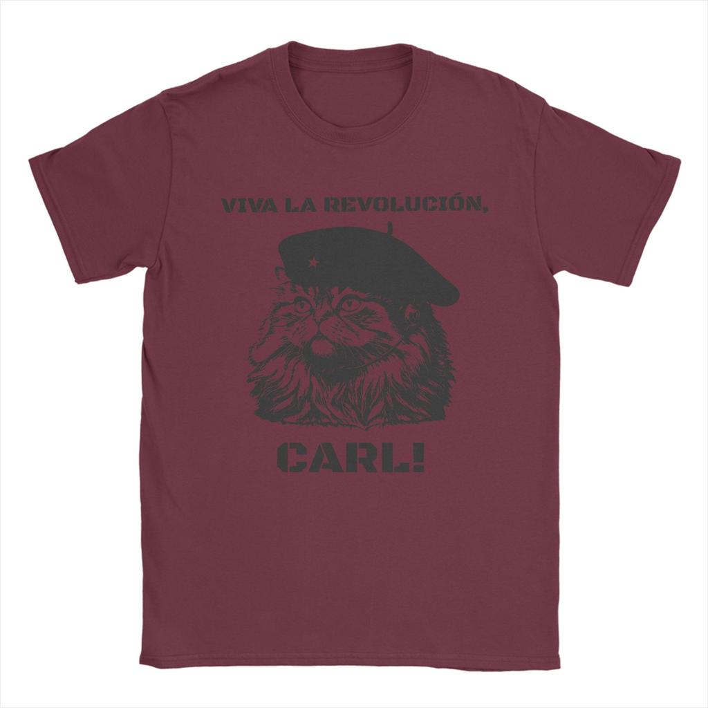 Novelty Viva La Revolucion Carl Dungeon Crawler Carl TShirts for Men 100 Cotton T Shirts Short Sleeve Tees Printing Tops