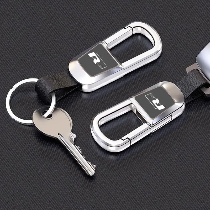 2026 Hot For Volkswagen VW Leather Key Rings High-Grade Metal Keyrings Car Keychain For Volkswagen VW New Rline Golf Tiguan Vent
