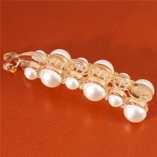 Women Pearls Hairpins Banana Clips Hair Claws Vertical Kids Plastic 10 * 3cm Hair Clips