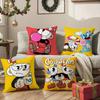 Cute CupHead And MugMan Square Pillow Cover, Sofa and Chair Cushion Cover, Room Home Decoration