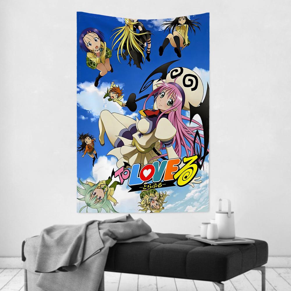 To Love Ru Tapestry Room Decor Wall Cloth Party Hanging Background Room Decor Baby Room