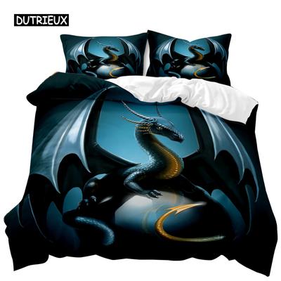 Pterosaur Duvet Cover Set Pterosaur Dragon Fantasy for Boys Teens Twin Bedding Set Double Queen King Size Polyester Quilt Cover