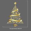 Gold Christmas Wreath & Tree Glass Door Sticker for Shop Windows