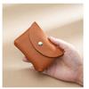 Solid Color Genuine Leather Coin Purse Vintage Hasp Cute Wallet Kids Cute Purse Women Men Small Wallet Card Holder Earphone Bag