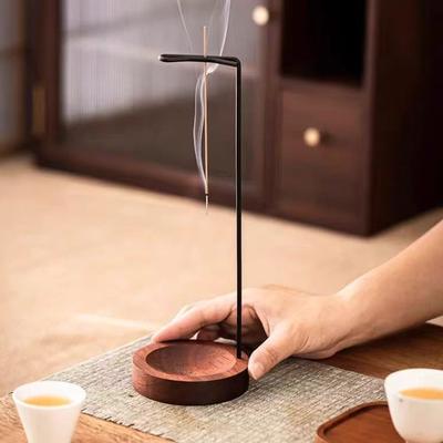 Zen-Style Wooden Upside Down Incense Burner - Unique Smoke-Flow Design Handcrafted Home Decor for Bedroom/Yoga Meditation & Gift