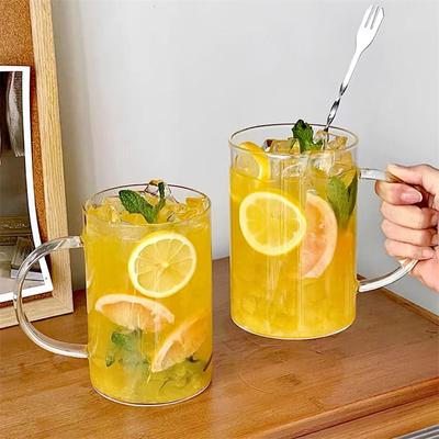 Tasse en Verre 1000ML Grande Capacité Boisson avec Poignée Résistance Haute Température Tasse à Eau Verre Jus Lait Bouteille Ustensile de Cuisine