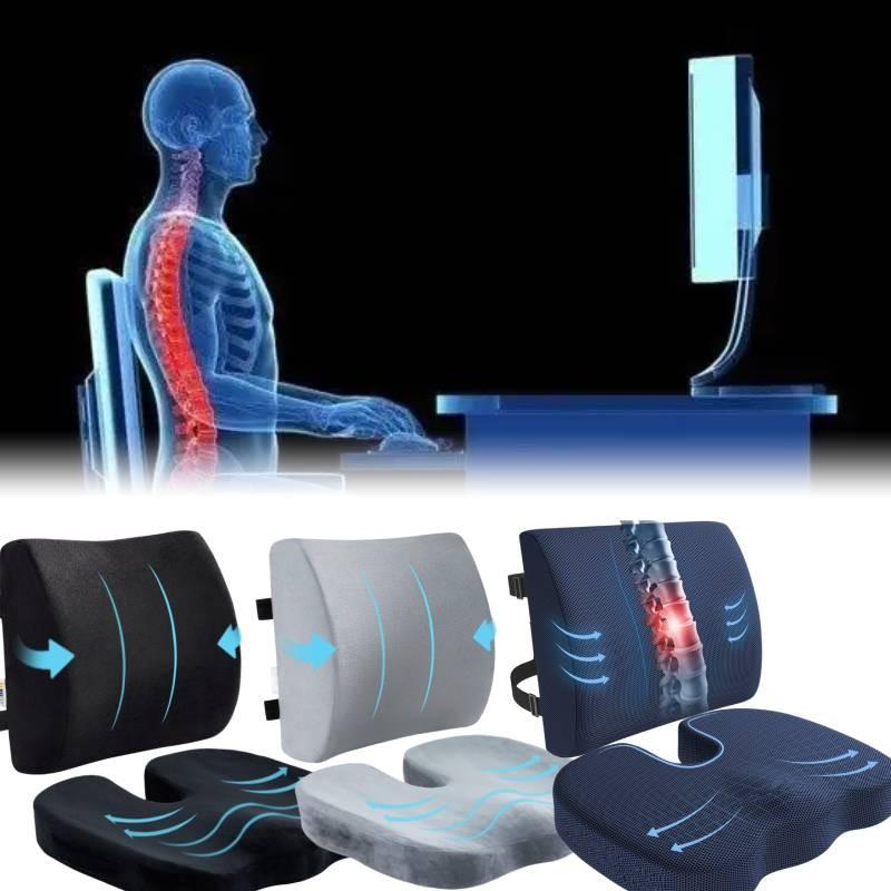 Orthopedic Memory Coccyx Foam Seat Cushion Lumbar Back Pillow Pain Relief Office