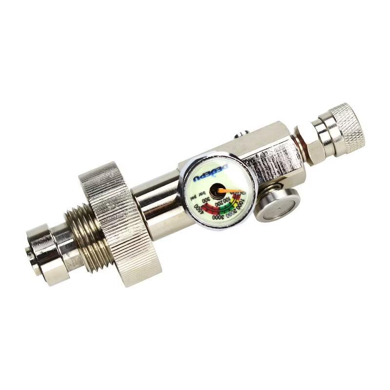 Diving First Stage Regulator Adapter with Pressure Gauge