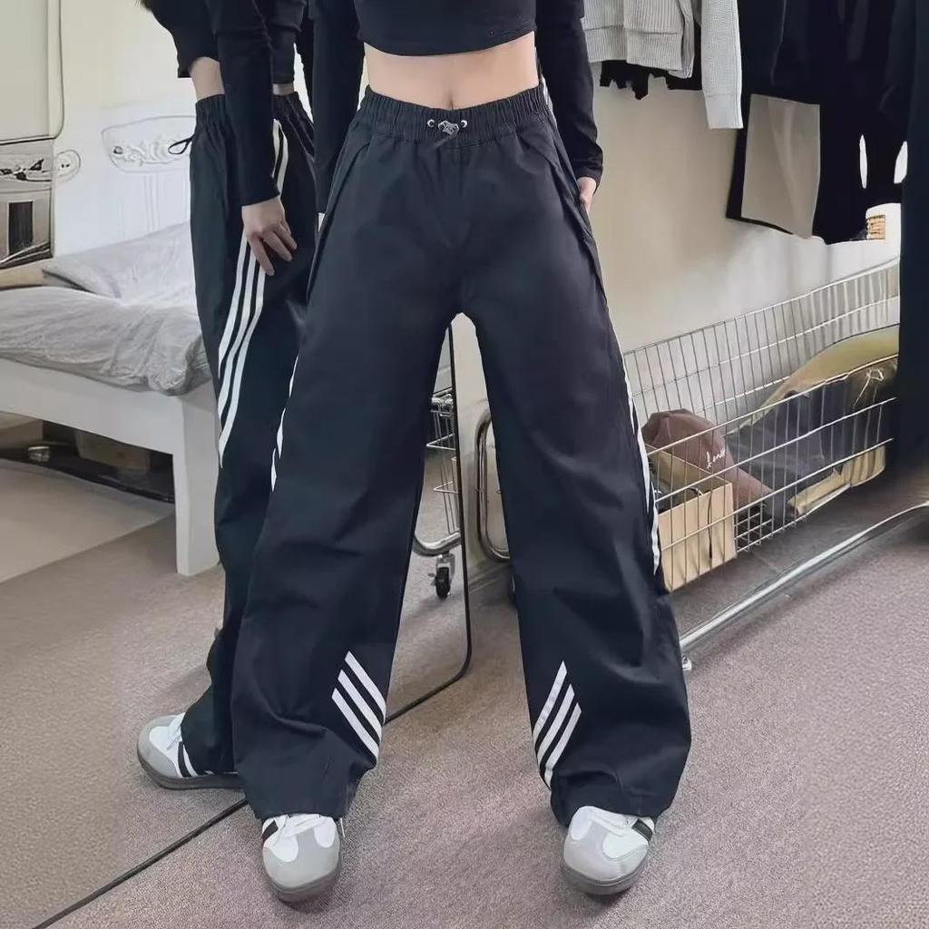 2024 Spring/Summer American Vibe Striped Wide-Leg Sports Pants for Women