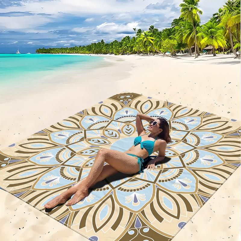 1pc Beach Blanket Waterproof Sandproof Oversized Large Beach Mat Quick Drying&Compact&Lightweight Picnic Mat Vacation Essentials