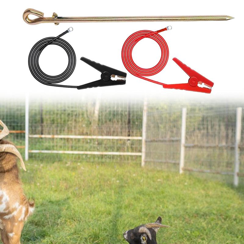 Grounding Rod Professional Yard Garden for Generator Electric Fence Solar Powered Antennas Alligator Clip Electric Fence Wire