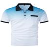 2024 Fashion Men's Summer Gradient Printed Polka Dot Short Sleeve POLO Men's Sports Polo Shirt Men's Tops