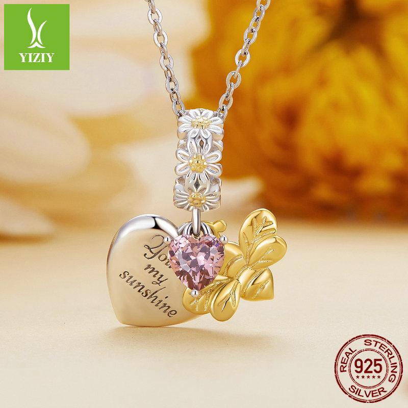 Gold Plated Daisy Bee Diy Bracelet Beaded, Flower Button Head S925 Sterling Silver Pendant Accessories