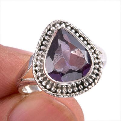 Natural Alexandrite Gemstone 925 Solid Sterling Silver Jewelry Ring Size 7 Z5b95