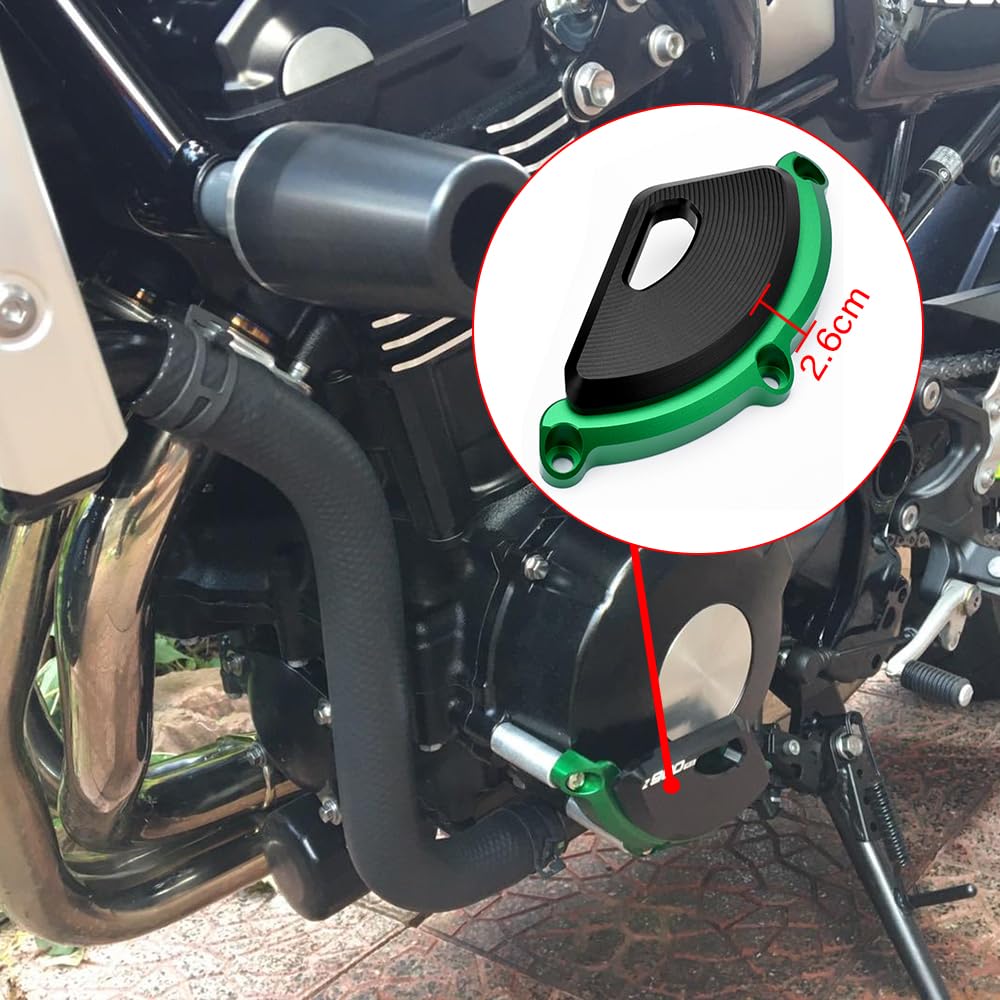 LEDISHUN Engine Cover, Engine Slider, Engine Guard for Kawasaki Z900, Z900RS, and Z900RScafe, All Years (Z900RS, Green)
