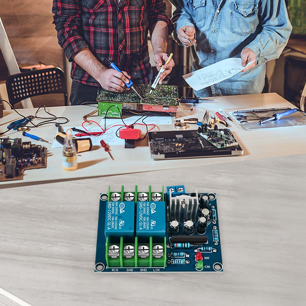 Dual Channel 10A Speaker Protection Circuit Board with Audio Relay for Reliable Speaker Safety and Controlled Power On Delay