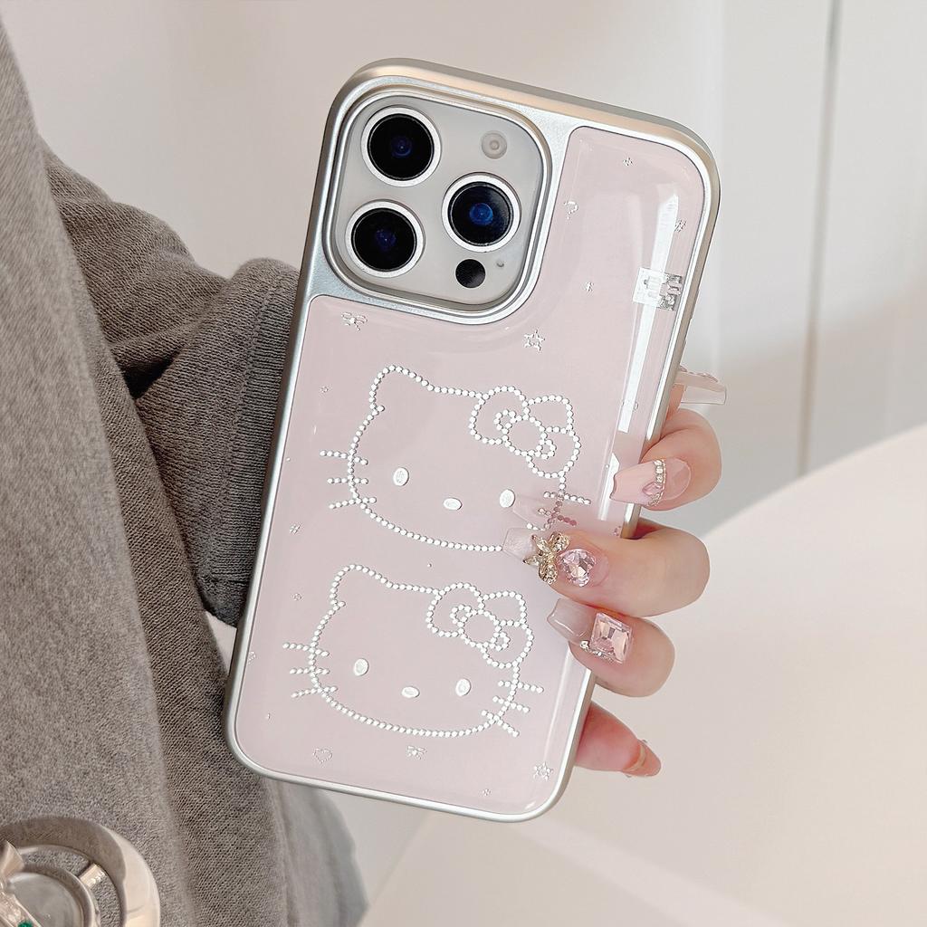 Gilded Epoxy Resin IPhone 16 Cute Cat Design, Suitable for Apple 15 Pro Max and 17 Models, Electroplated Huawei Mate Samsung