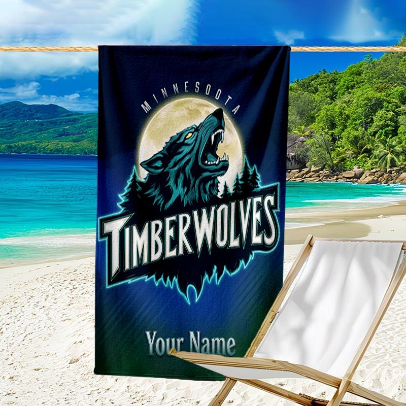 Custom Name Beach Towel Minnesota Logo Beach Towel, Soft Microfiber, Gift for Her/Him, Birthday, for Pool, Beach, Travel, Fan gifts