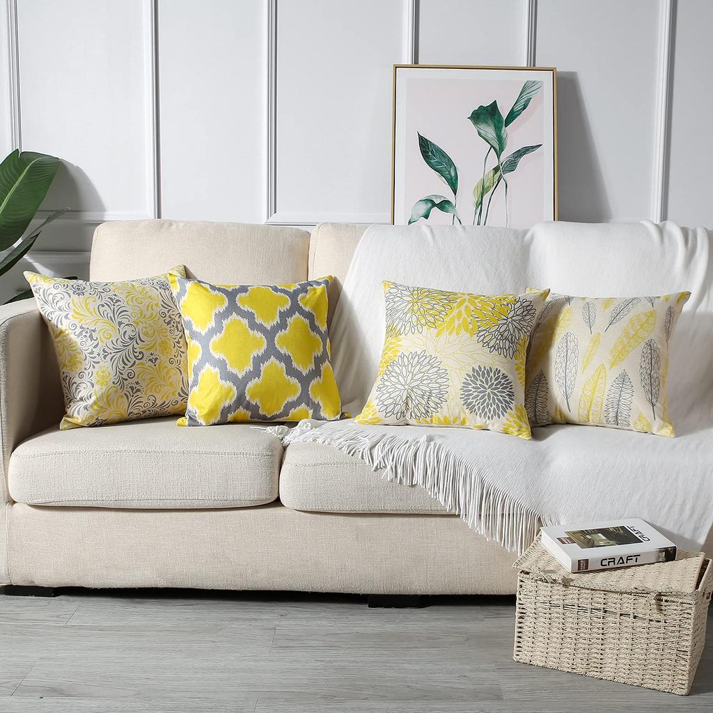 OTOSTAR Stylish and Cute 60cm Cushion Nordic Flax Set of Cotton and Linen Sofa Cushion Sofa Back Decorative and Zabuton Covers Covers, Linen-Like