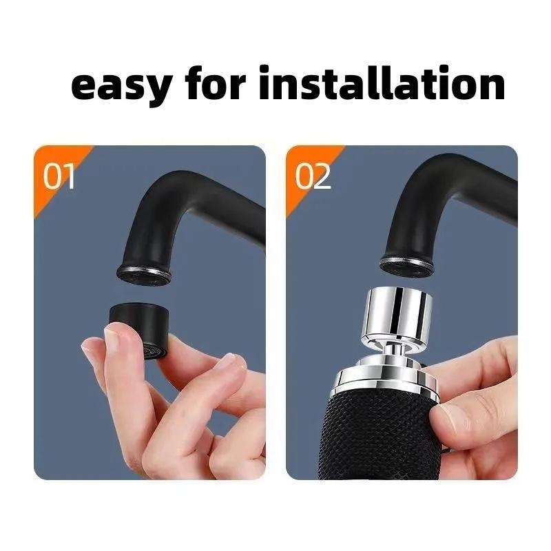 Robinet universal cu filtru rotativ de 360 ​​de grade, 3 moduri, vârf cu bule de apă, economizor anti-stropire, consumabile de bucătărie